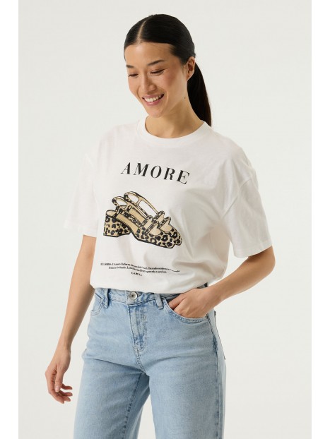 T-shirt blanc imprimé Amore P260204 53 - GARCIA