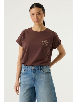 T-shirt marron femme Amore in fiore P260201 5688 - GARCIA