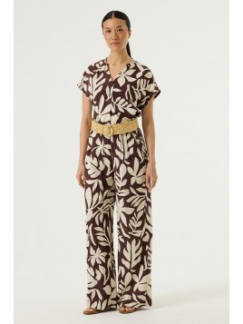 Pantalon imprimé marron femme P260310 5688 - GARCIA