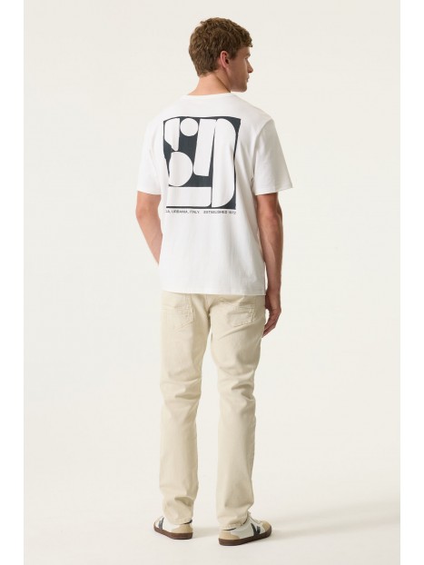 T-shirt blanc homme imprimé dos O261002 50 - GARCIA