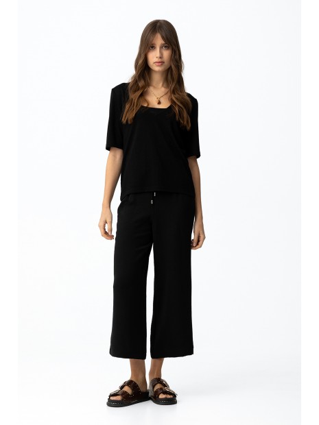 Pantalon large court noir femme 10064589 000 - TIFFOSI