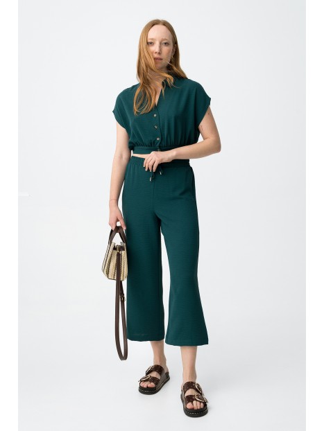 Pantalon large court vert femme 10064589 855 - TIFFOSI