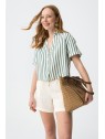 Chemise courte à rayures vertes 10064618 855 - TIFFOSI