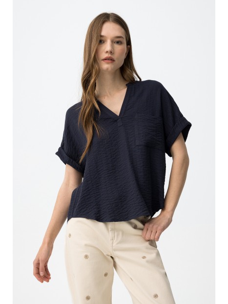 Blouse anthracite avec poche poitrine 10064915 798 - TIFFOSI