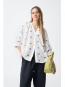 Chemise blanche oversize brodée à motifs femme 10065037 110 - TIFFOSI