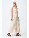 Robe chemise longue beige sans manches 10065062 152 - TIFFOSI