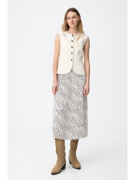 Robe beige sans manches à rayures 10065065 104 - TIFFOSI