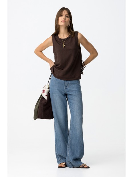 Jean jambes larges bleu clair femme 10065120 134 - TIFFOSI