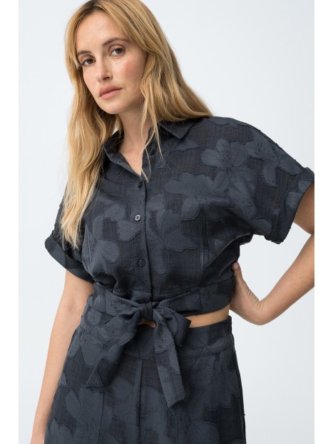 Chemise anthracite imprimé floral femme 10065188 798 - TIFFOSI