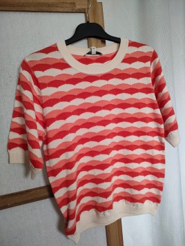 Pull manches courtes femme corail P260243 9965 - GARCIA