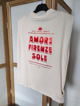 T-shirt écru femme Amore firenze sole P260209 4294 - GARCIA