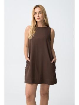 Robe sans manches marron 10065228 290 - TIFFOSI