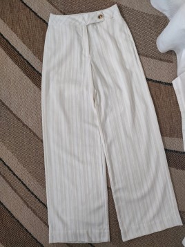 Pantalon beige jambes larges femme 10064610 152 - TIFFOSI