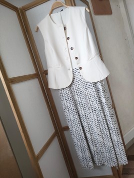 Robe beige sans manches à rayures 10065065 104 - TIFFOSI