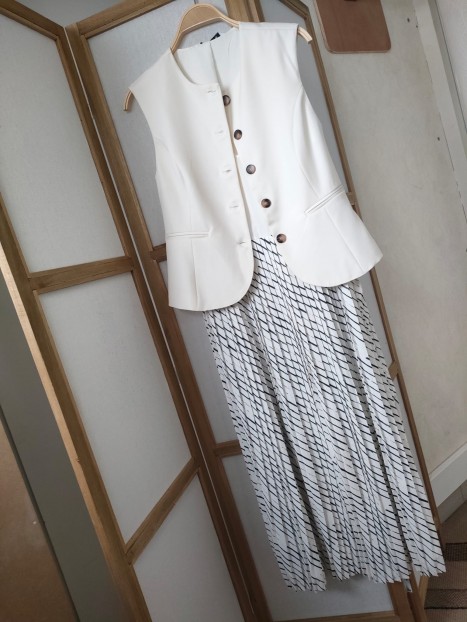 Robe beige sans manches à rayures 10065065 104 - TIFFOSI