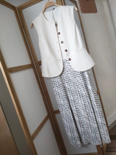 Robe beige sans manches à rayures 10065065 104 - TIFFOSI