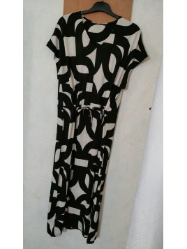 Robe longue imprimée noire et écrue 27605 9999 - SOYACONCEPT