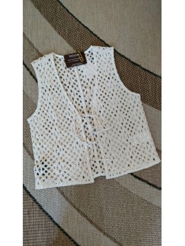 Gilet sans manches brodé écru femme 10065285 134 - TIFFOSI