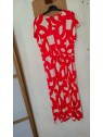 Robe longue imprimé rouge écrue 27605 4030 - SOYACONCEPT