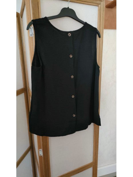 Débardeur boutonné noir femme 41702 9999 - SOYACONCEPT