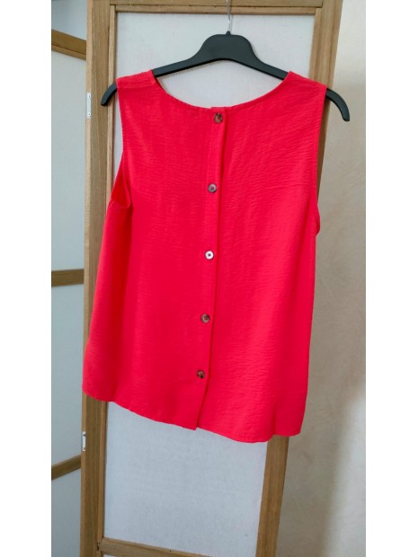 Débardeur boutonné rouge femme 41702 4030 - SOYACONCEPT