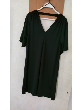 Robe courte noire col V RO341S26 002 - LOLA ESPELETA