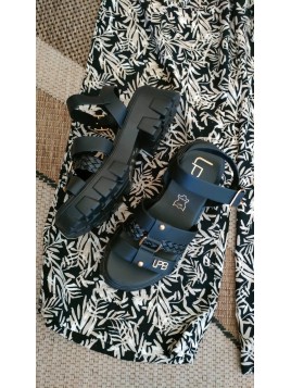 Sandales compensées noires NOREEN NR - LES PETITES BOMBES