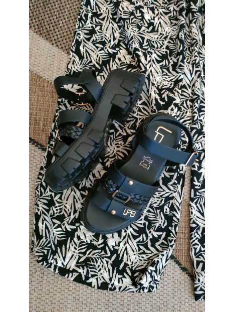 Sandales compensées noires NOREEN NR - LES PETITES BOMBES