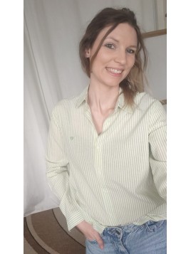 Chemise femme à rayures verte FC26165