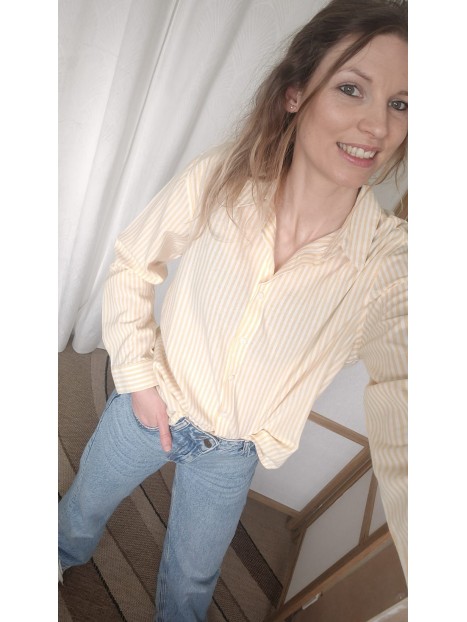Chemise femme à rayures jaune FC26170