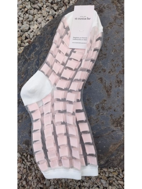 Chaussettes femme Ginza POUDREE - ATELIER ST EUSTACHE