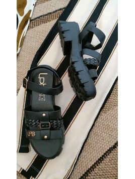 Sandales compensées noires NOREEN NR - LES PETITES BOMBES