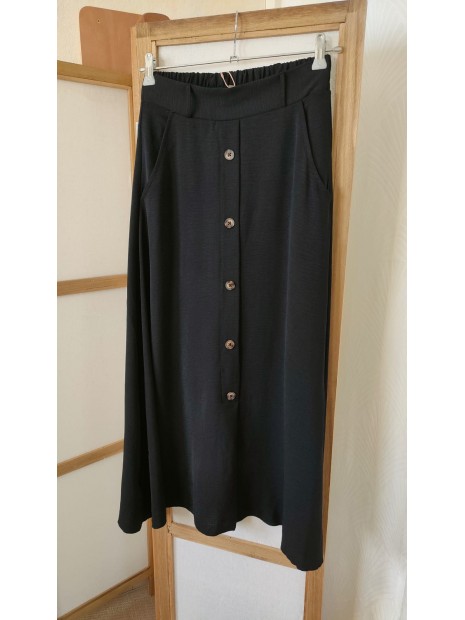 Jupe noire boutonnée 41707 9999 - SOYACONCEPT