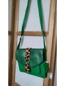 Sac en cuir vert et léopard LAYLA - SORUKA