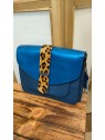 Sac en cuir bleu et léopard LAYLA - SORUKA
