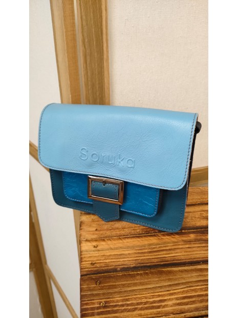 Sac en cuir bleu ELEANOR - SORUKA
