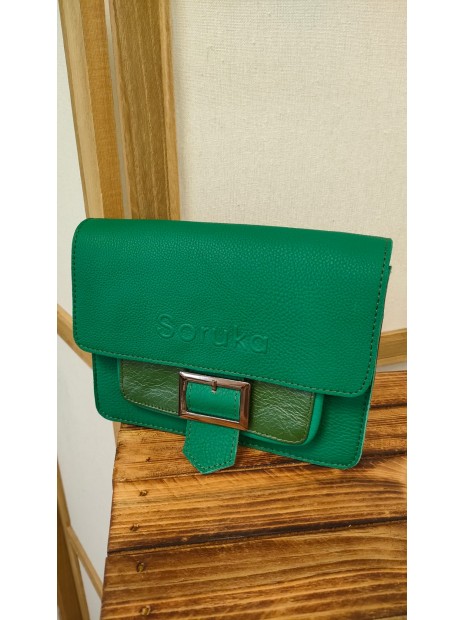 Sac en cuir vert ELEANOR - SORUKA