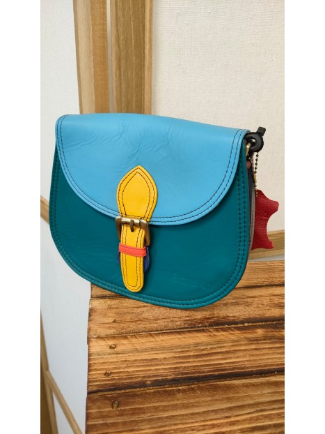 Sac en cuir bleu ALLY - SORUKA