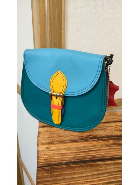 Sac en cuir bleu ALLY - SORUKA