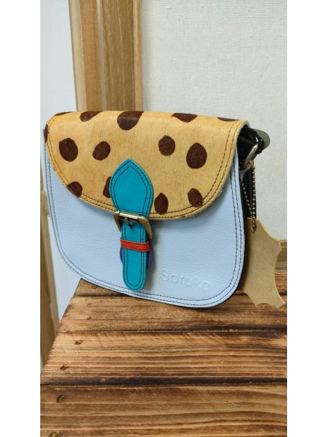 Sac en cuir bleu ALLY - SORUKA