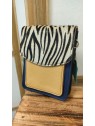 Pochette téléphone en cuir jaune et zèbre AIKO - SORUKA