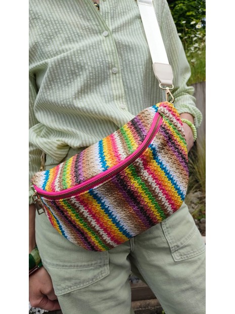 Sac banane multicolore