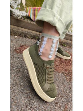Baskets basses kaki femme NYLA KA - LES PETITES BOMBES