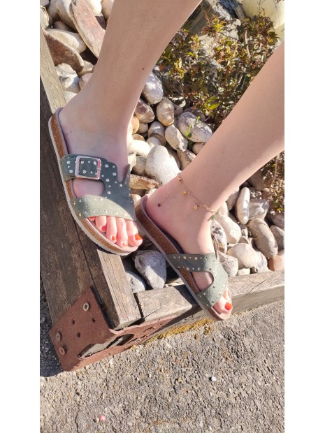 Mules femme kaki NEIS SUKA - LES PETITES BOMBES