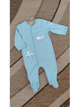 Barboteuse longue bleue unie bébé garçon 1726 041 1 - MAYORAL