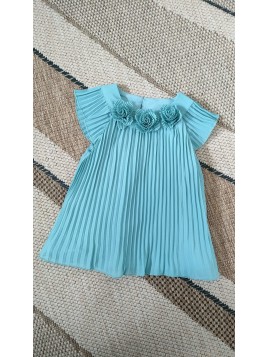 Robe plissée bleue bébé 1913 053 - MAYORAL