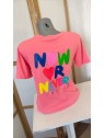 T-shirt femme rose Now or never