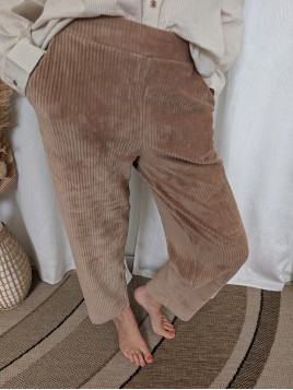 Pantalon velours 7/8ème camel femme TAMARY 181029 - ICHI