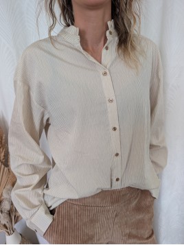 Chemise écrue à rayures femme LUANNA 900008712 - ICHI