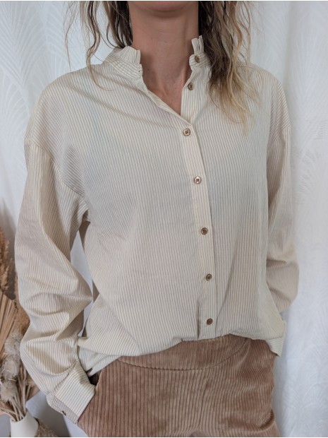 Chemise écrue à rayures femme LUANNA 900008712 - ICHI